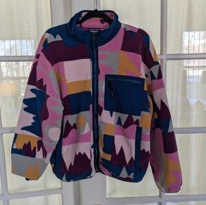 Patagonia Synchilla Full-Zip Fleece Jacket – Geometric Mountain Print – Large